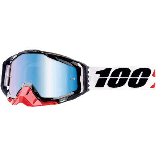 100% - 100% Racecraft Marigot Goggles - 50110-272-02 - Marigot/White/Black/Red / Blue Lens - OSFM