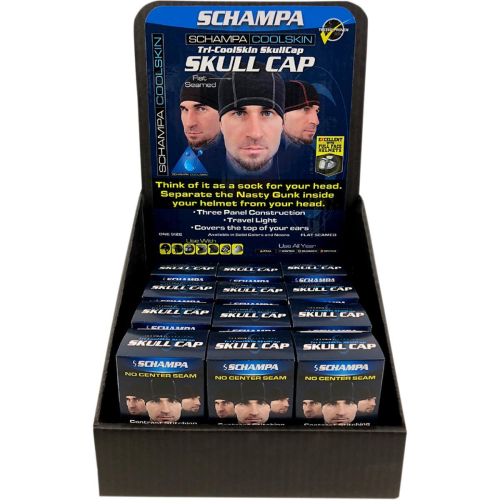 Schampa - Schampa Coolskin Tri-Panel Skullcap Headwear - SKLCP015B-12PK - Black - OSFM