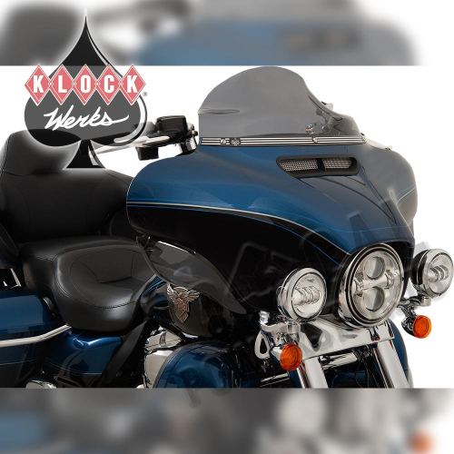 Klock Werks - Klock Werks Kerf (Klock Werks Logo) Flare Series Windshield Trim - Black/Chrome - KW05-01-0363