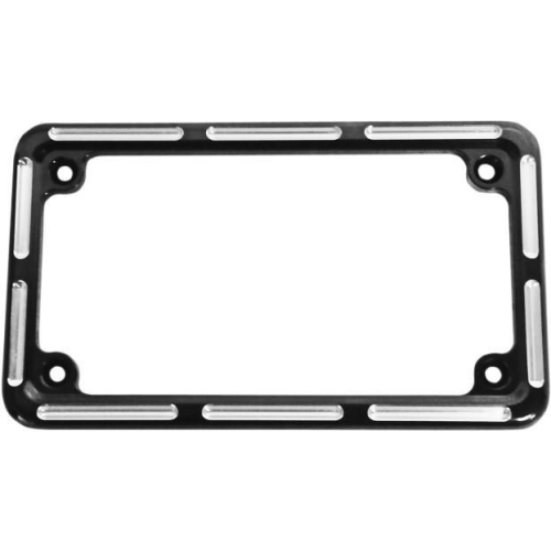 Arlen Ness - Arlen Ness Slot Track License Plate Frame - Black - 12-134