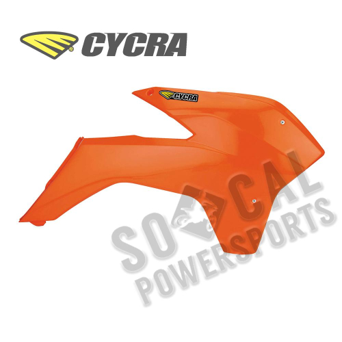 Cycra - Cycra Powerflow Intake Radiator Shrouds with Air Box Cover - Orange - 1897-22