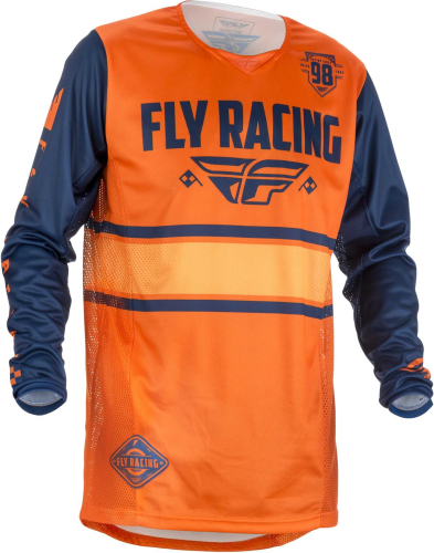 Fly Racing - Fly Racing Kinetic Era Youth Jersey  - 371-428YM - Orange/Navy - Medium