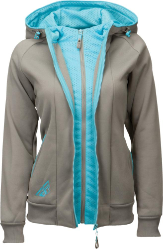 Fly Racing - Fly Racing Track Womens Hoody - 358-01062X - Gray/Blue - 2XL