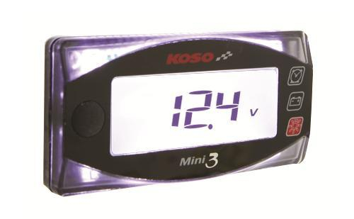 Koso North America - Koso North America Mini 3 Series Clock and Volt Meter - BA003160