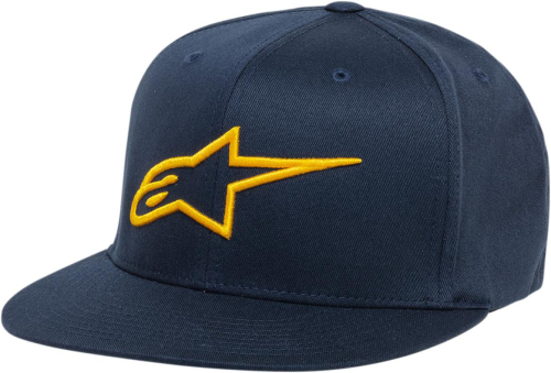 Alpinestars - Alpinestars Ageless Flatbill Hat - 1035810157059SM - Navy/Gold - Sm-Md