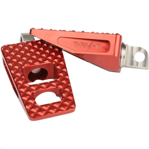 Thrashin Supply Company - Thrashin Supply Company P-54 Extra Grip Male-Mount Footpegs - Red - TSC-2020-2-D