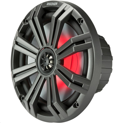 KICKER - KICKER All Weather Coaxial 8in. Speakers with 7-color LED and 1in. - 4 ohm - 150W RMS - 45KM84L