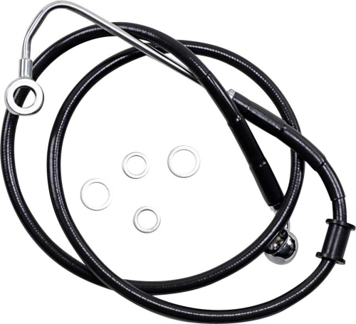 Drag Specialties - Drag Specialties Extended Stainless Steel Front Brake Line Kit - Black Vinyl Coated - 42in. - 1741-5774