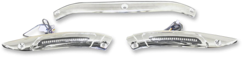 Custom Dynamics - Custom Dynamics Windshield Trim with Turn Signals - Chrome - CD-RG-WT-13-C