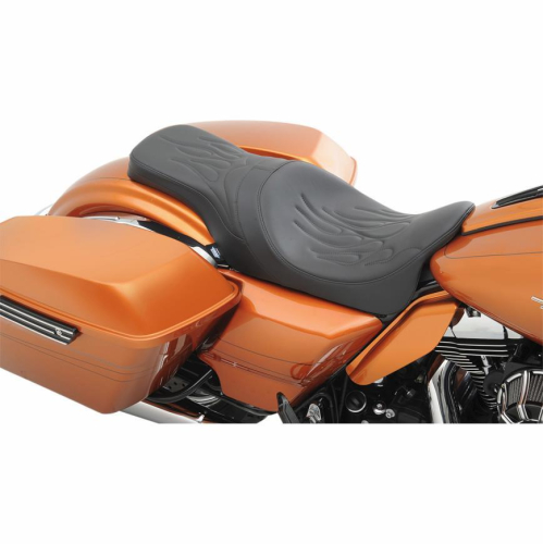 Drag Specialties - Drag Specialties Predator 2-Up Seat - Flame Stitch - 0801-0953