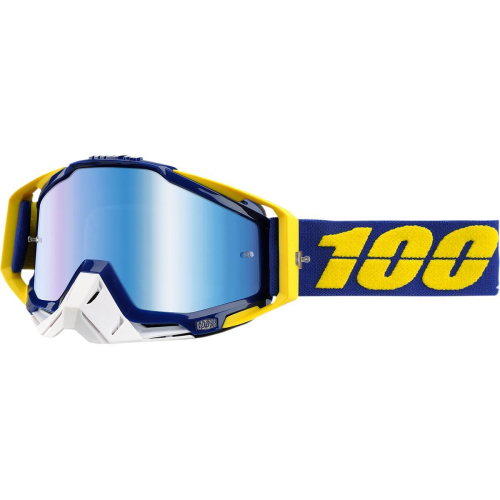 100% - 100% Racecraft Lindstrom Goggles - 50110-129-02 - Lindstrom/ Yellow/White/Blue / Blue Lens - OSFM