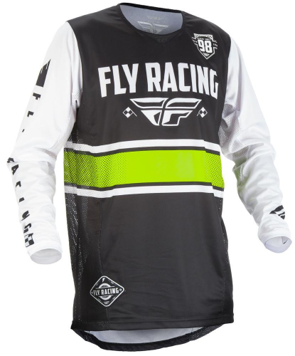 Fly Racing - Fly Racing Kinetic Era Youth Jersey - 371-420YX - Black/White - X-Large