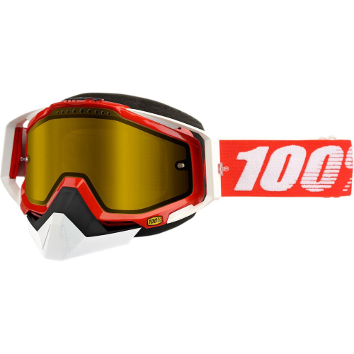 100% - 100% Racecraft Fire Snow Goggles - 50103-003-02 - Fire Red / Yellow Lens - OSFM