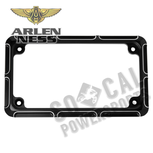 Arlen Ness - Arlen Ness Beveled License Plate Frame - Black - 12-144