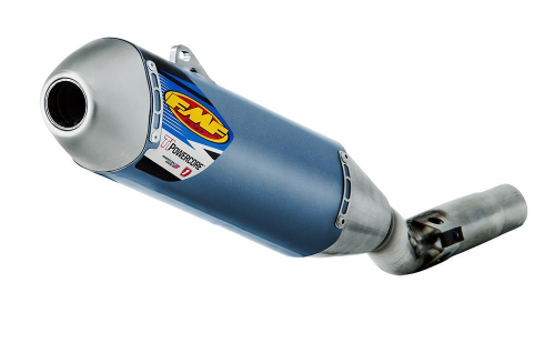 FMF Racing - FMF Racing Ti PowerCore Hexagonal Slip-On - Blue Anodized - 043357