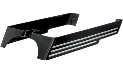 Cyclesmiths - Cyclesmiths Billet Saddlebag Extensions with Cutouts for Dual Exhaust - Black Powder-Coat - CS200B