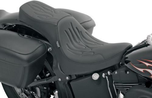 Drag Specialties - Drag Specialties Predator 2-Up Seat - Flame Stitch - 0802-0500