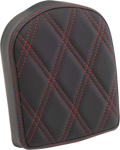 Drag Specialties - Drag Specialties Backrest Pads For Square And Round Sissy Bars - Double Diamond - Red Stitch - 0822-0445