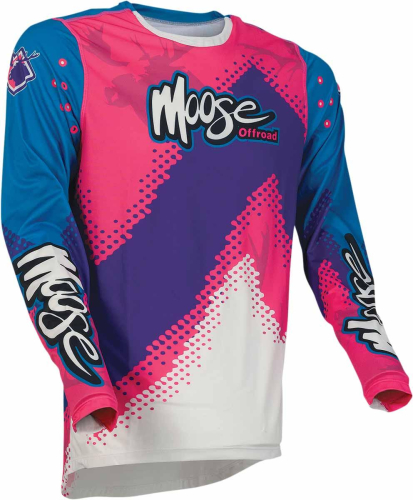 Moose Racing - Moose Racing Agroid Retro Graphics Jersey - 2910-6381 - Pink/Blue/Purple - Medium