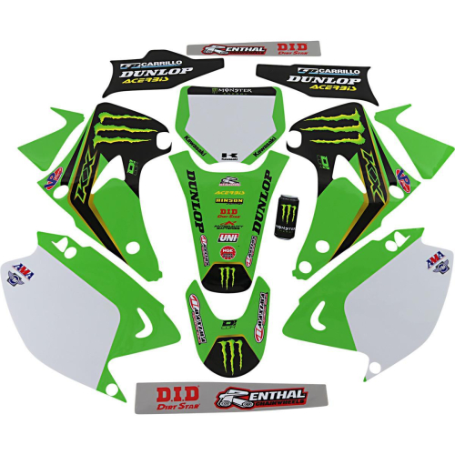 DCOR - DCOR 2020 Monster Energy Kawasaki Complete Graphics Kit - White - 20-20-500