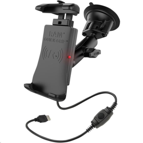 RAM Mounts - RAM Mounts RAM Quick-Grip Wireless Charging Holder with Ram Twist-Lock Suction Cup - RAM-B-166-UN14W