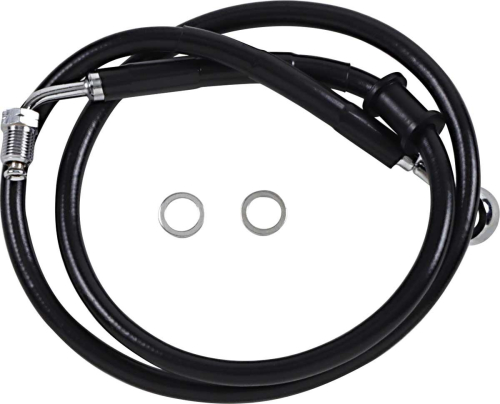 Drag Specialties - Drag Specialties Extended Stainless Steel Front Brake Line Kit - Black Vinyl Coated - 34-3/4in. - 1741-5798