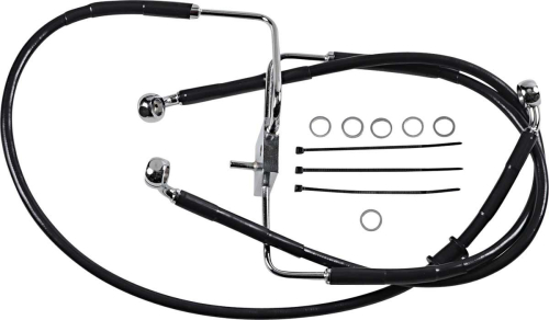 Drag Specialties - Drag Specialties Extended Stainless Steel Front Brake Line Kit - Black Vinyl Coated - 39in. - 1741-5856