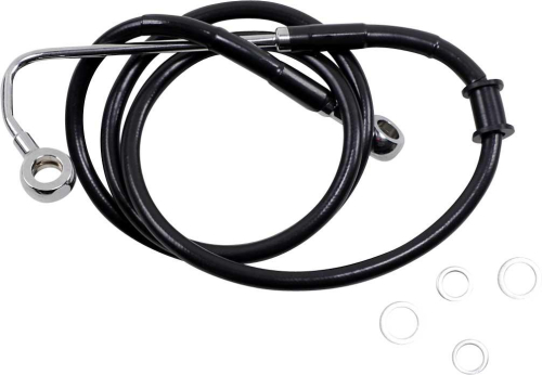 Drag Specialties - Drag Specialties Extended Stainless Steel Front Brake Line Kit - Black Vinyl Coated - 43 3/4in. - 1741-5763