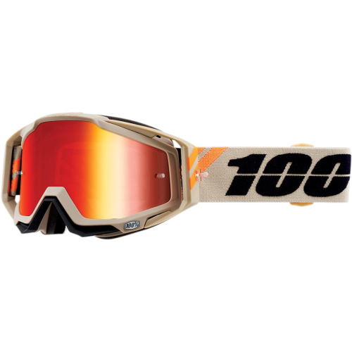 100% - 100% Racecraft Poliet Goggles - 50110-338-02 - Poliet/Tan/Black / Red Lens - OSFM