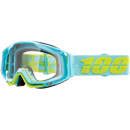 100% - 100% Racecraft Pinnacles Goggles - 50100-335-02 - Pinnacles / Teal/Neon Green / Clear Lens - OSFM