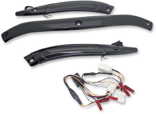 Custom Dynamics - Custom Dynamics Windshield Trim with Turn Signals - Gloss Black - CD-RG-WT-13-B