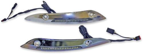 Custom Dynamics - Custom Dynamics Windshield Trim with Turn Signals - Chrome - CD-RG-WT-15-C