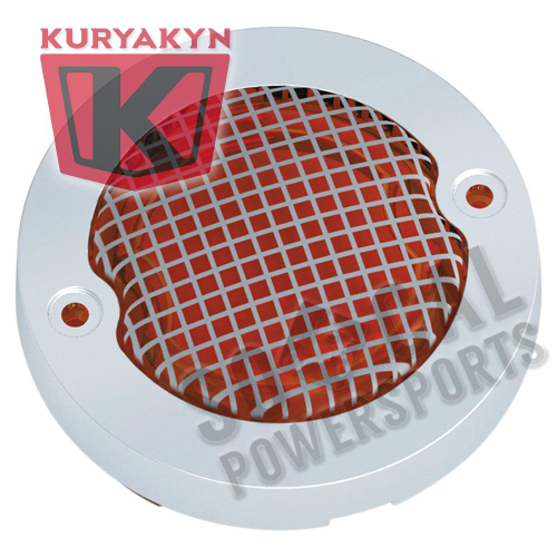 Kuryakyn - Kuryakyn Bullet Turn Signal Mesh Bezel - Chrome/Amber Lens - 6516