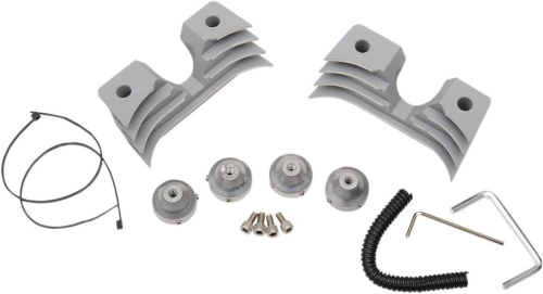 Drag Specialties - Drag Specialties Spark Plug/Head Bolt Cover Kit - Finned - Silver - 0940-1316