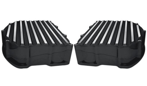 Covingtons - Covingtons Finned Panhead-Style Valve Covers - Gloss Black Powdercoat - C1282-B