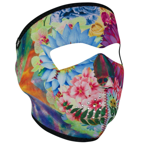 Zan Headgear - Zan Headgear Full Face Mask - WNFM182 - Flower Skulls - OSFM