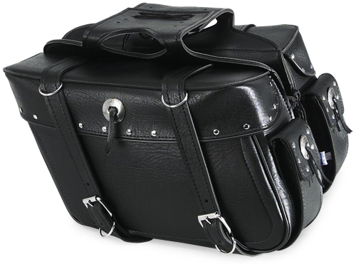 All American Rider - All American Rider Box Style Slant Saddlebag - Rivet - X-Large - 21in.L x 6in.W x 11in.H - 9086RP