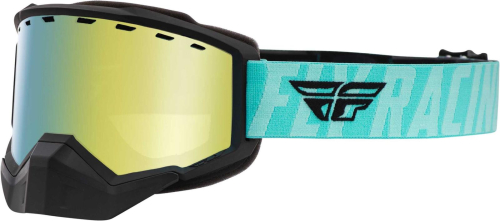 Fly Racing - Fly Racing Focus Snow Goggles - FLB-044 - Black/Mint / Gold Mirror Smoke Lens - OSFM