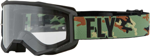 Fly Racing - Fly Racing Focus Youth Goggles - 37-51323 - Green Camo/Black / Clear Lens - OSFM