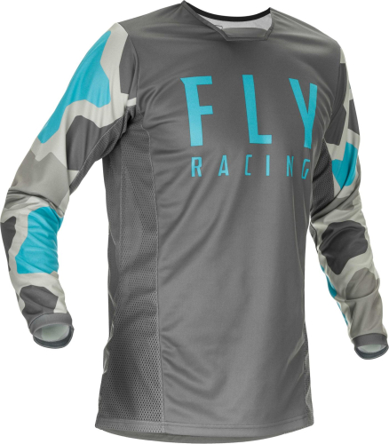 Fly Racing - Fly Racing Kinetic K221 Youth Jersey - 374-526YL - Gray/Blue - Large