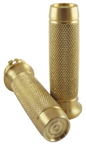 Brass Balls Cycles - Brass Balls Cycles Knurled Moto Grips - Gold - BB08-213