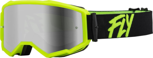 Fly Racing - Fly Racing Zone Goggles - 37-51500 - Black/Hi-Vis / Silver Mirror Smoke Lens - OSFM