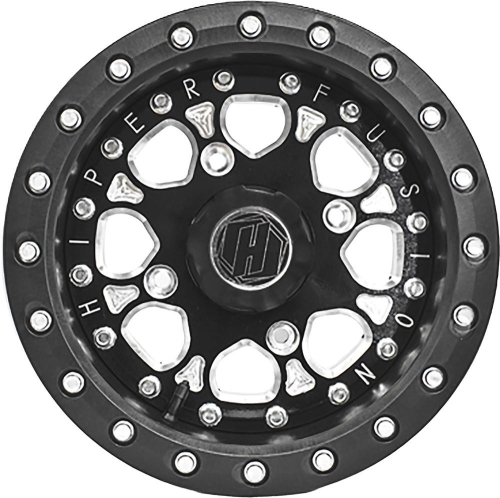 Hiper Wheel - Hiper Wheel Fusion Wheel - 14x7 - 4+3 Offset - 4/156 - Black with Single Beadlock Ring - 1470-PBKB4-43-SBL-BK