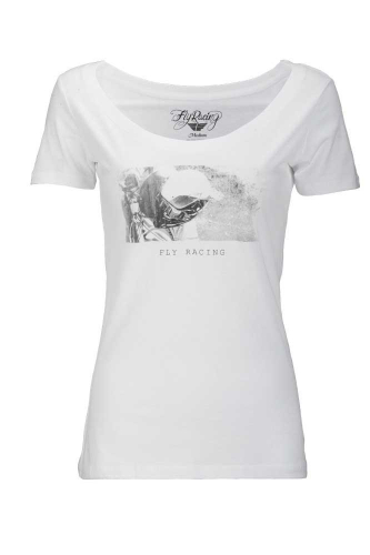 Fly Racing - Fly Racing Credit Womens T-Shirt  - 356-0394L - White - Large