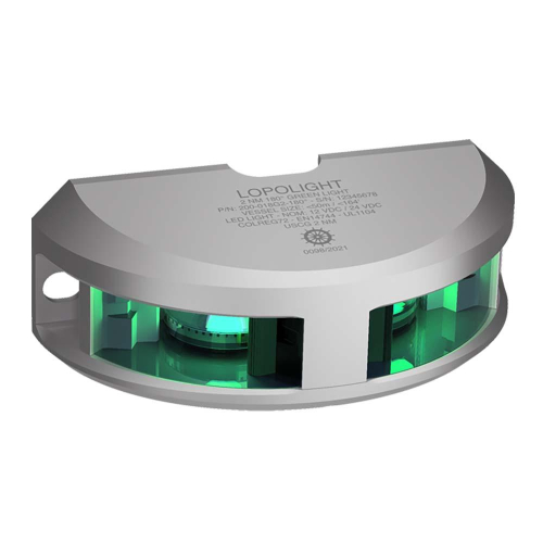 Lopolight - Lopolight 180&deg; Navigation Light - 2nm f/Vessel Up To 164&#39; (50M) - Green w/Silver Housing