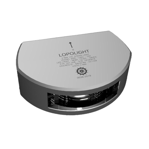 Lopolight - Lopolight 135&deg; Stern Light w/6M Cable - 2nm - Silver Housing - Single - Vertical Mount