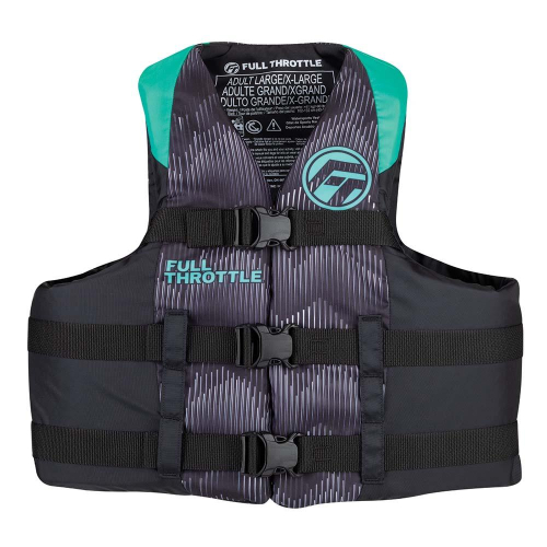 Full Throttle - Full Throttle Adult Nylon Life Jacket - 2XL/4XL - Aqua/Black