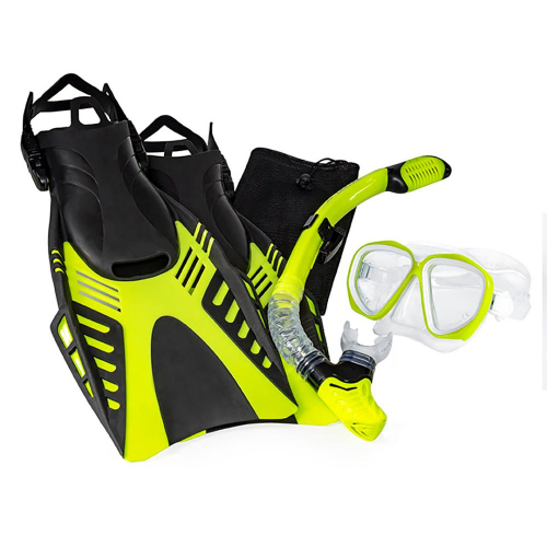 Aqua Leisure - Aqua Leisure Dyna Adult 5-Piece Dive Set - Adult Size M/L Men&#39;s 4.5-8.5/Ladies 5.5-9.5