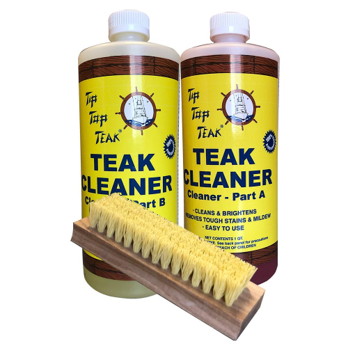 Tip Top Teak - Tip Top Teak Cleaner Kit Part A &amp; Part B w/Brush