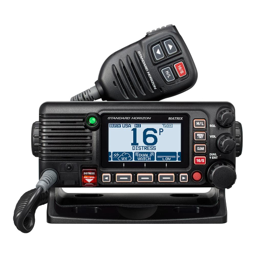 Standard Horizon - Standard Horizon GX2400B Matrix Black VHF w/AIS, Integrated GPS, NMEA 2000 30W Hailer, &amp; Speaker Mic